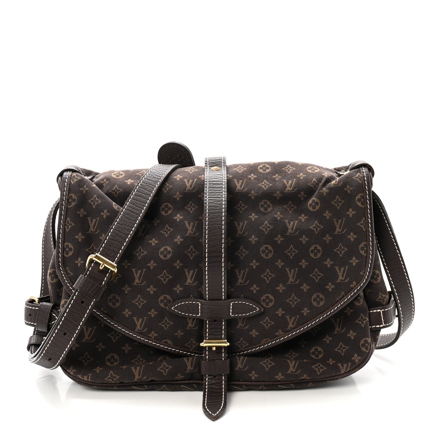 Louis Vuitton Monogram Mini Lin Saumur Ebene