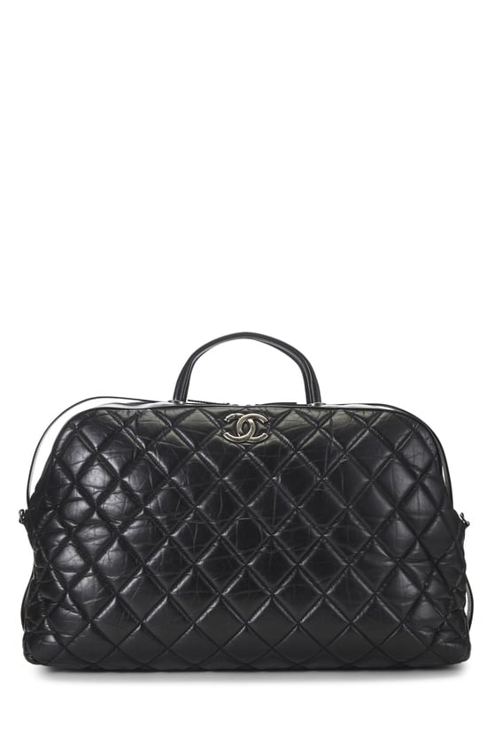 Black Quilted Calfskin Bowler Large