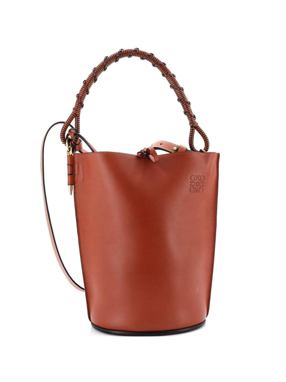 Gate Top Handle Leather Medium bucket bag