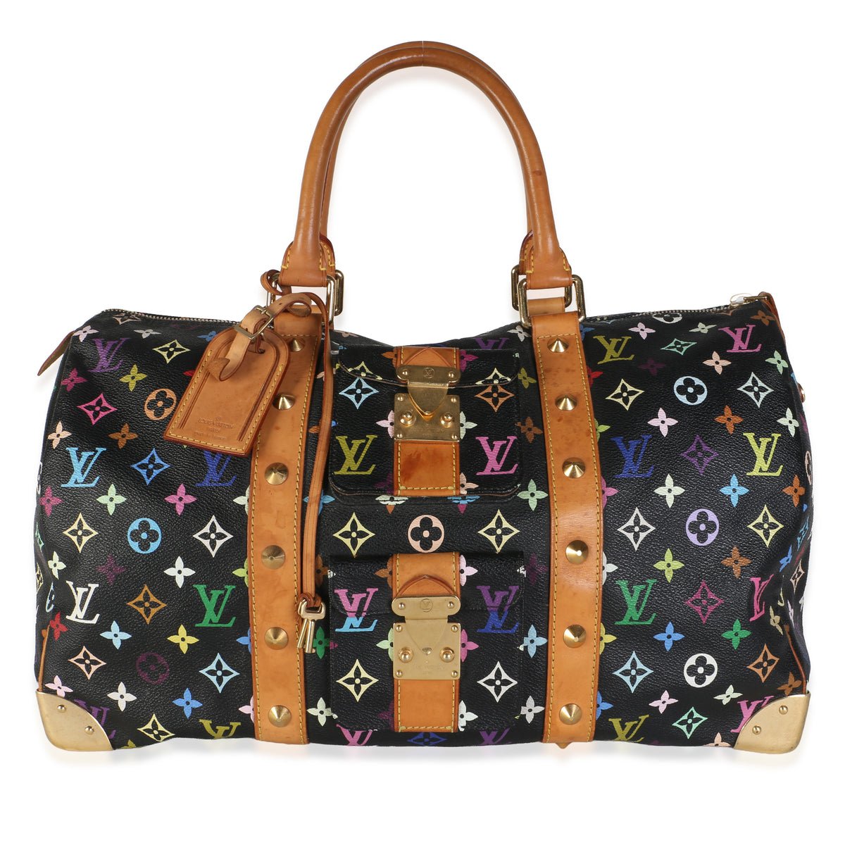 x TM Black Monogram Multicolore Keepall 45