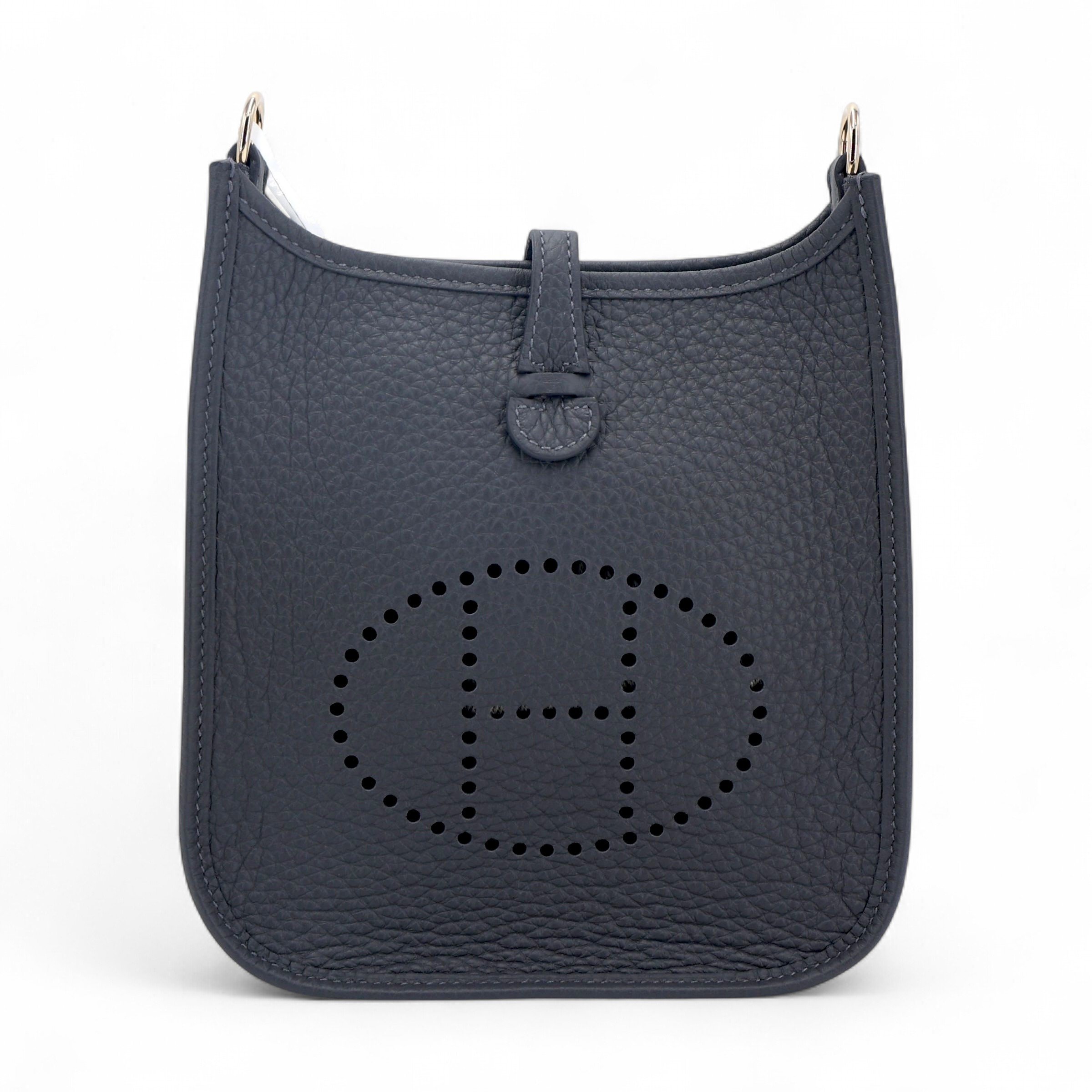 Hermes Brand New ( Rank N ) HERMÈS Mini Evelyne 16 Amazone 112cm Ardoise (85) Clemence Permabrass hardware W (2024)