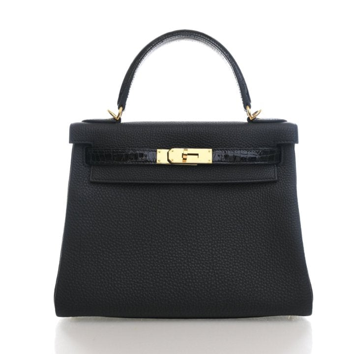Hermes Noir Togo Touch Kelly 28