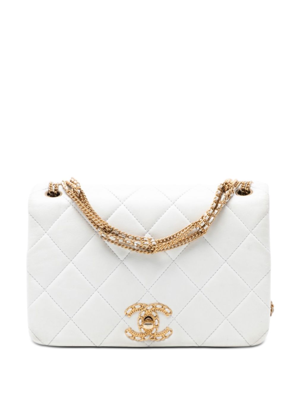 2021-2026 CC Quilted Lambskin Looping Chain Flap crossbody bag