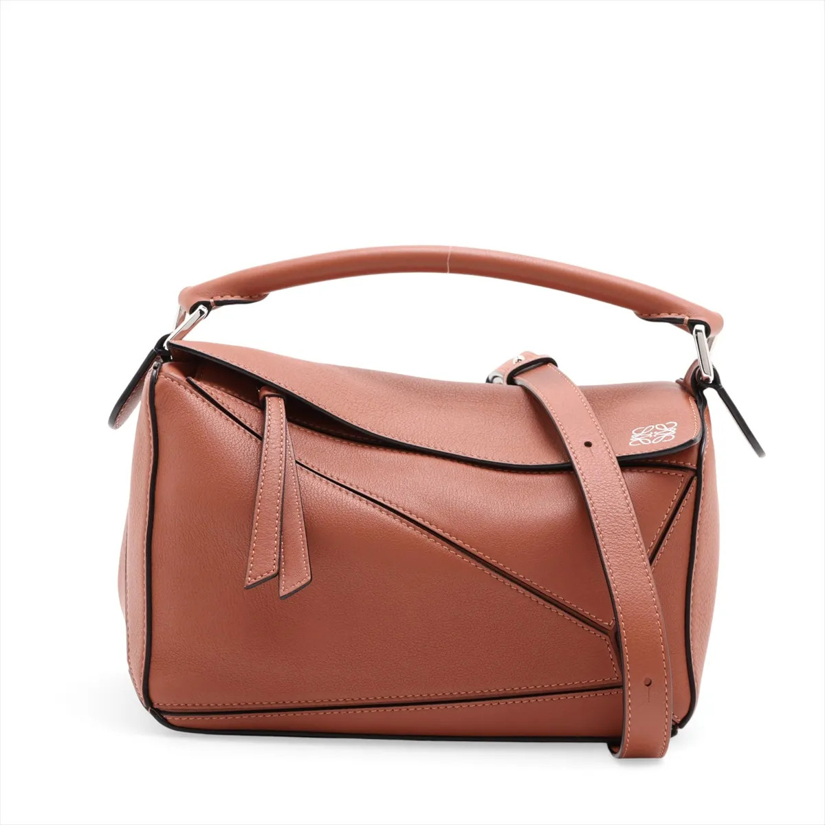 Loewe Puzzle Bag Small Leather 2 Way Handbag Brown