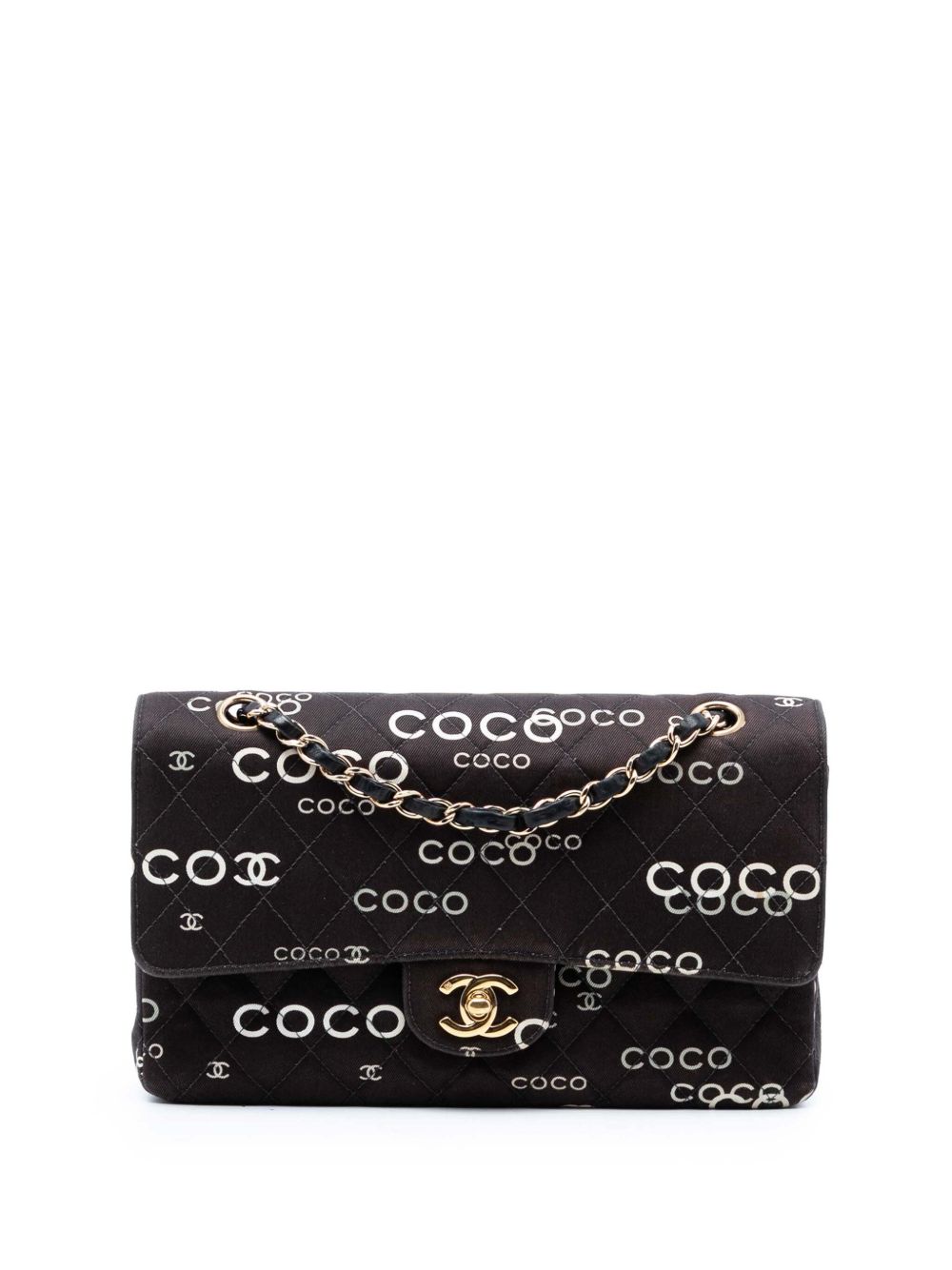 2002-2003 Medium Classic Canvas Coco Print Double Flap shoulder bag