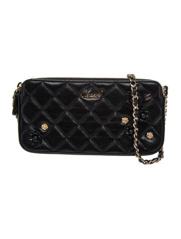 Small Camellia Charm Clutch w/ Chain