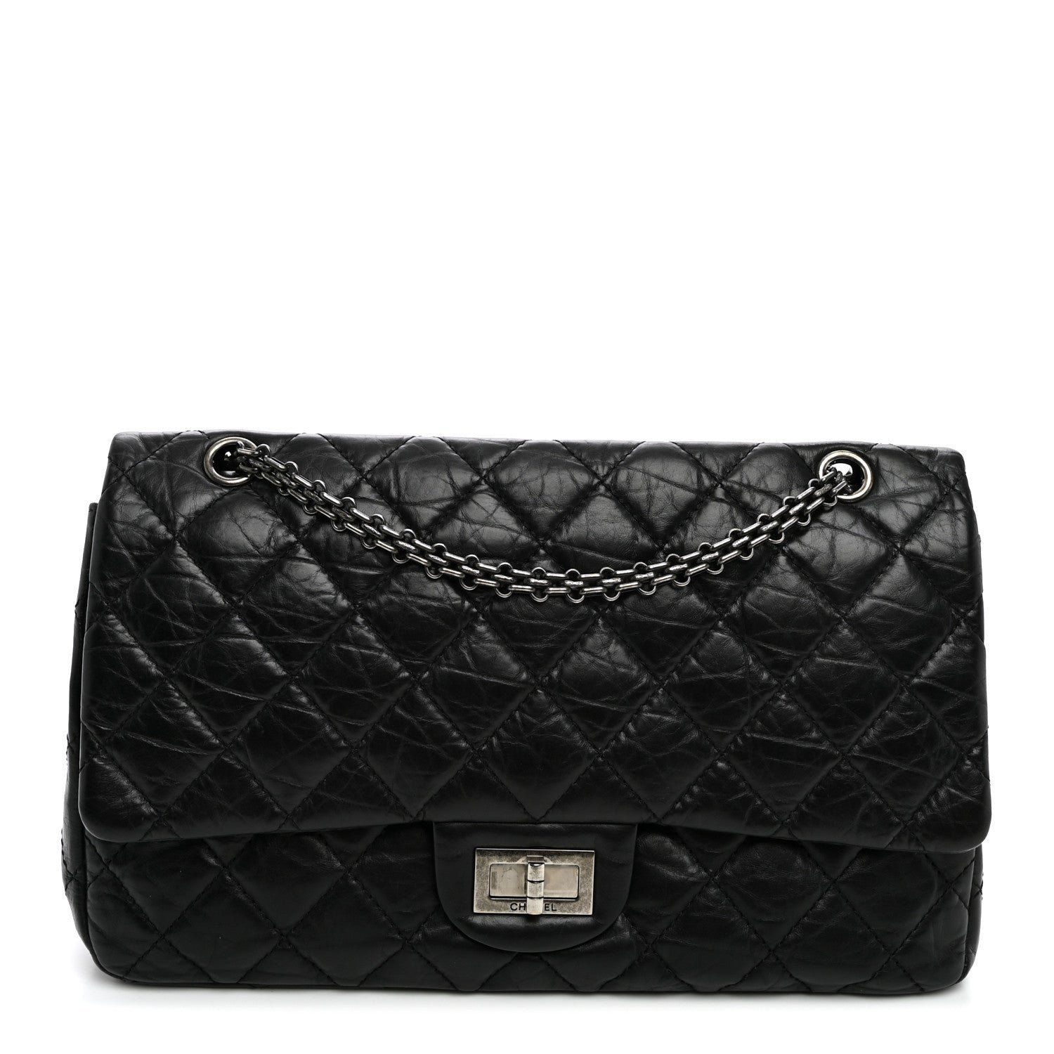 Chanel Aged Calfskin Quilted 2.55 Reissue 227 Flap Black