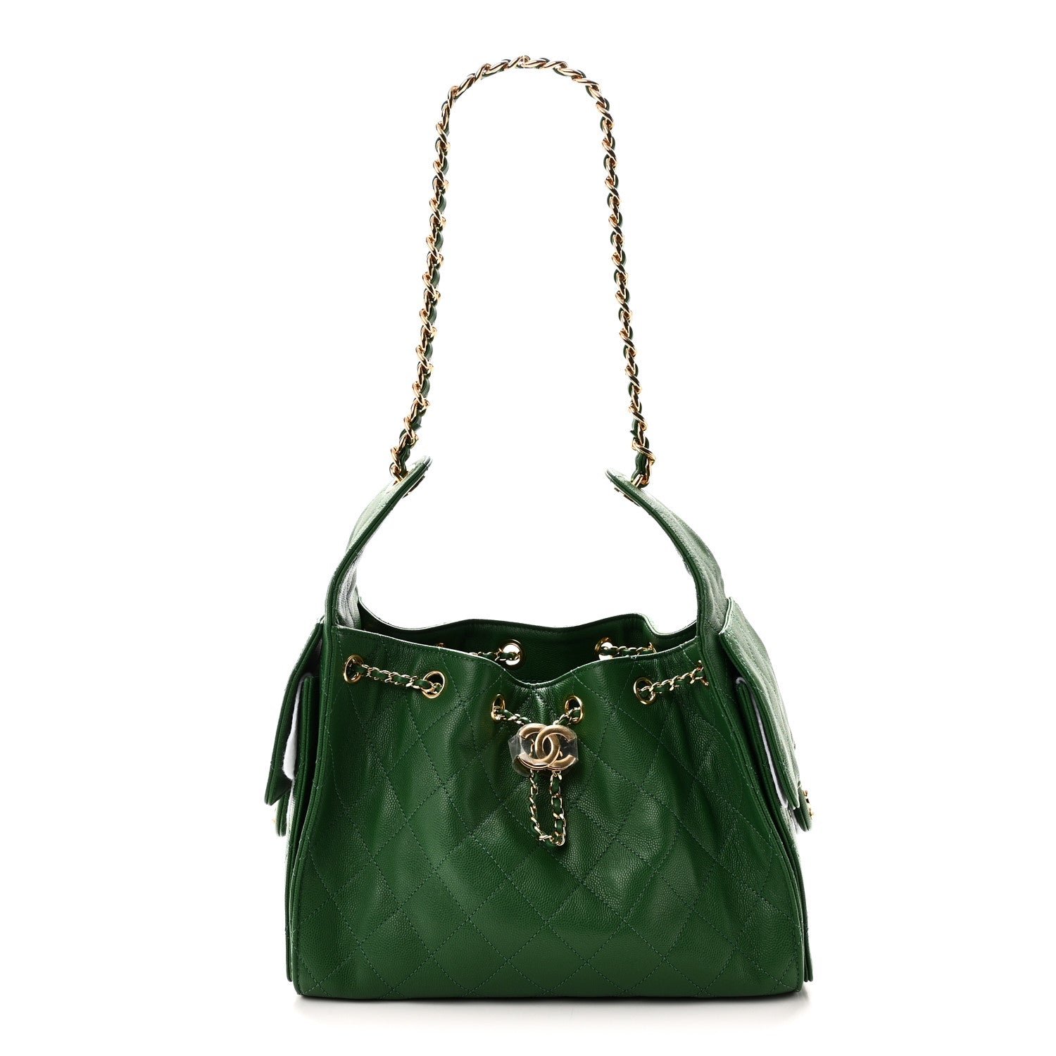 Chanel Caviar Quilted Small Chanel 25 Handbag Green