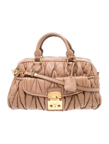 Leather Leather Matelasse Handle Bag