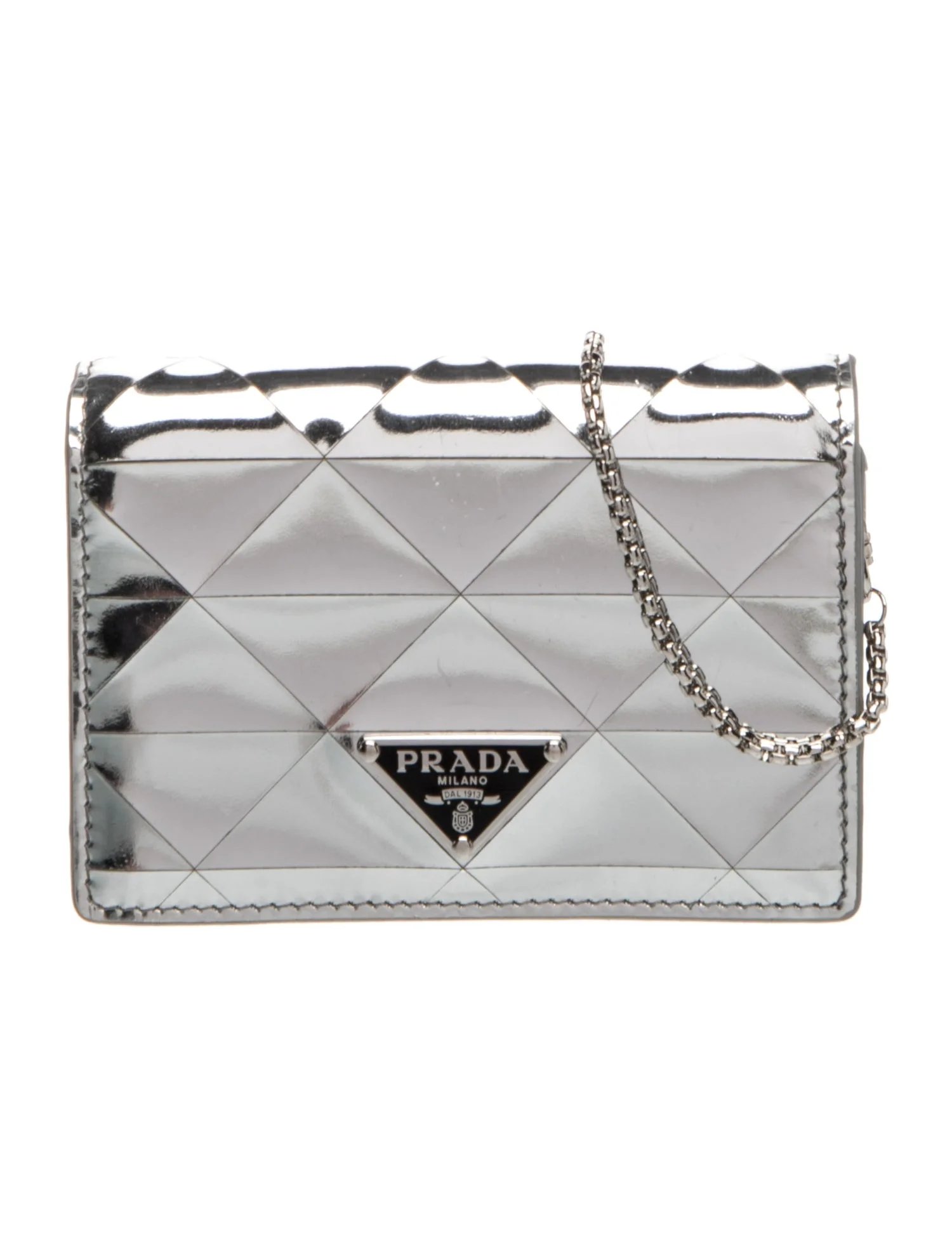 Enameled Metal Triangle Shoulder Bag