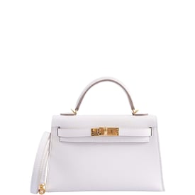 Hermes Hermès Mini Kelly 20 Gris Pale Epsom Gold Hardware