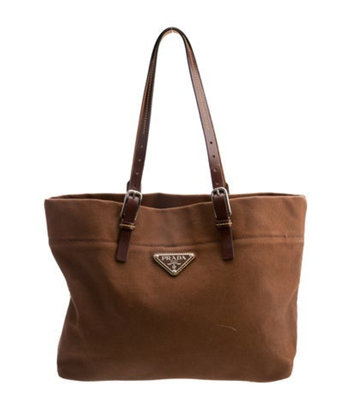 Prada Enameled Metal Triangle Canapa