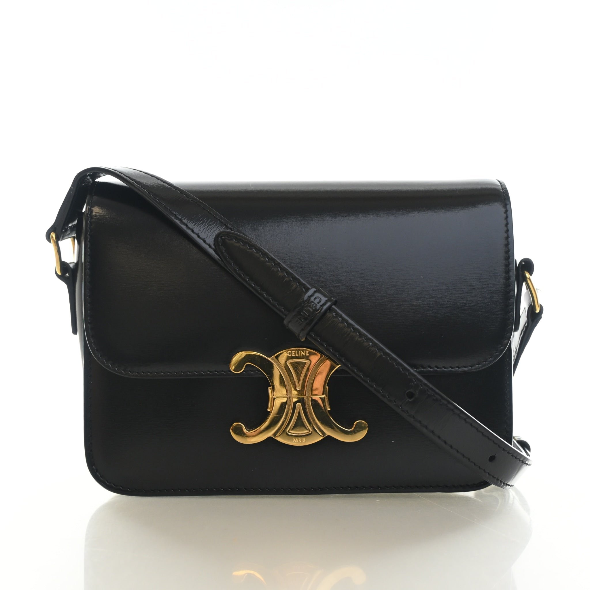 Celine Teen Calfskin Triomphe Flap Bag