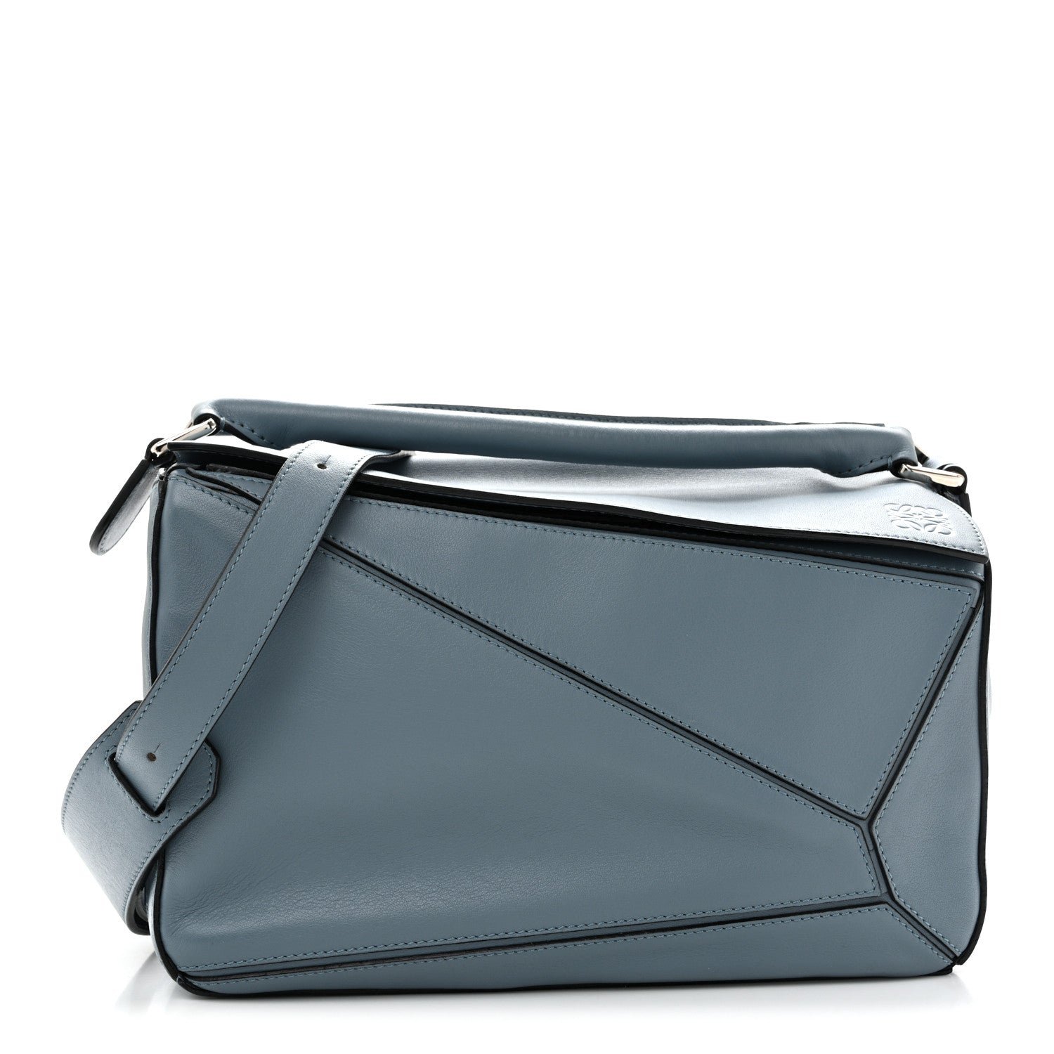 Loewe Calfskin Medium Puzzle Bag Stone Blue