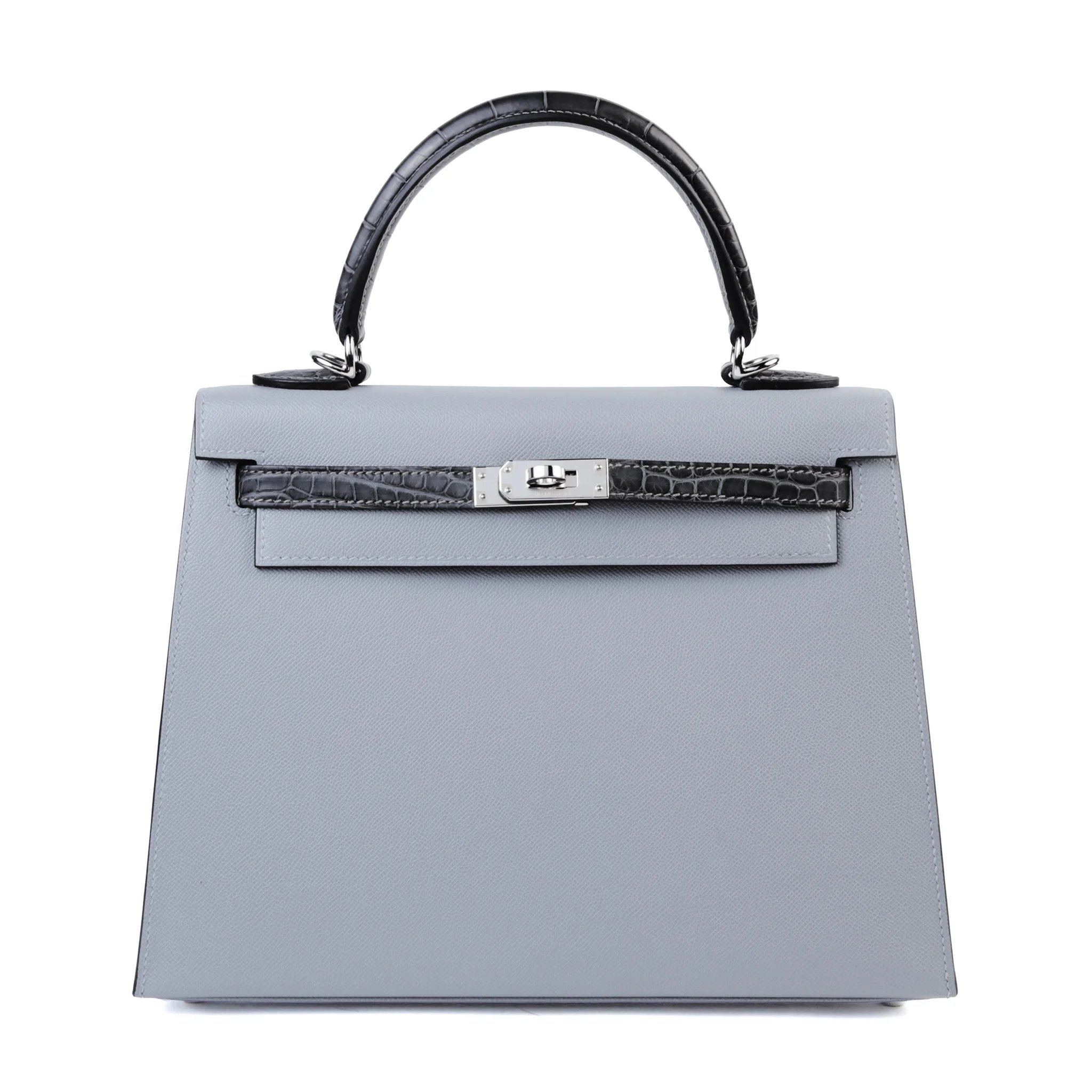 Unused ( Rank NS ) HERMÈS Kelly 25 Sellier Touch Gris Pantin (P0) Graphite (88) Madame Alligator Palladium hardware K (2025)