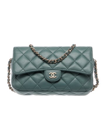 Quilted Lambskin Classic Flap Phone Holder w/ Chain