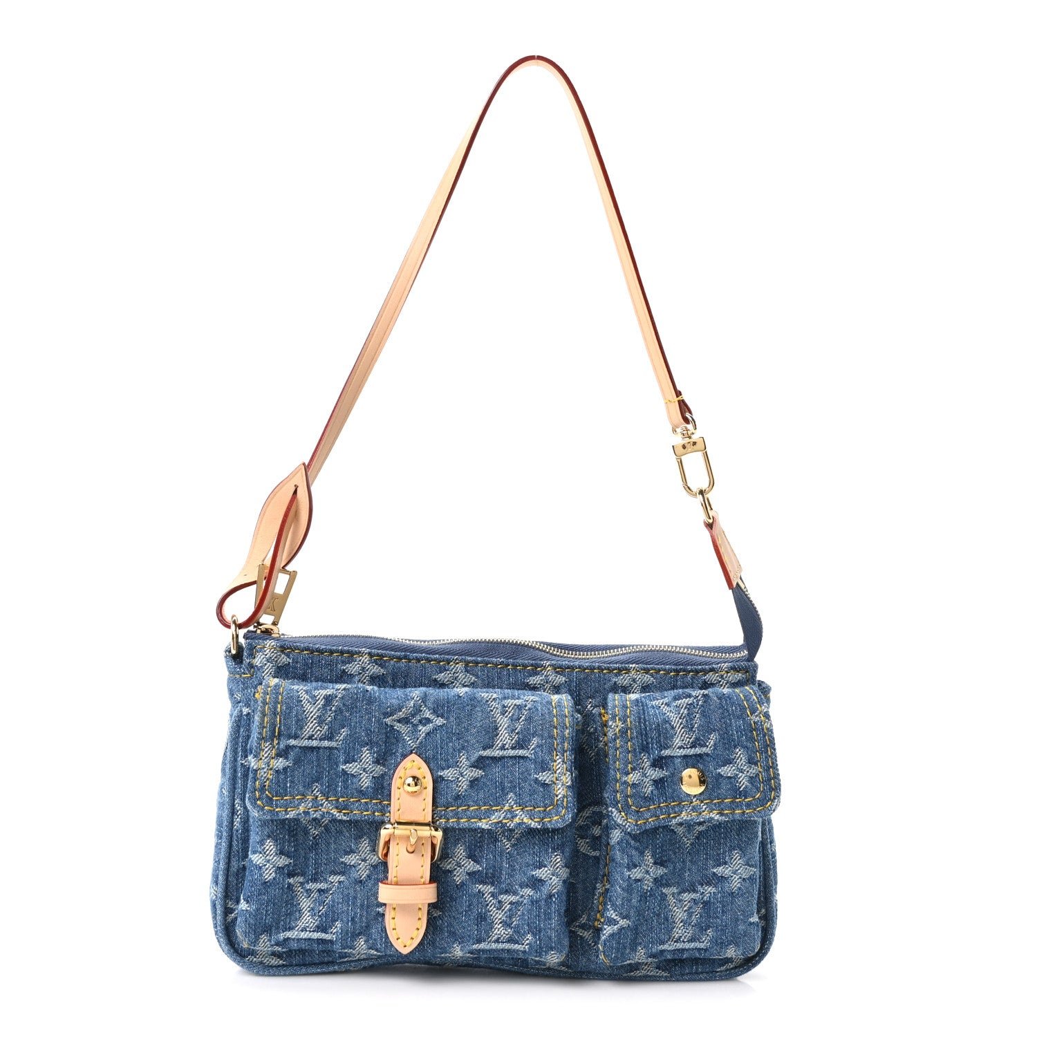 Louis Vuitton Monogram Denim Pochette Accessories Cargo Blue