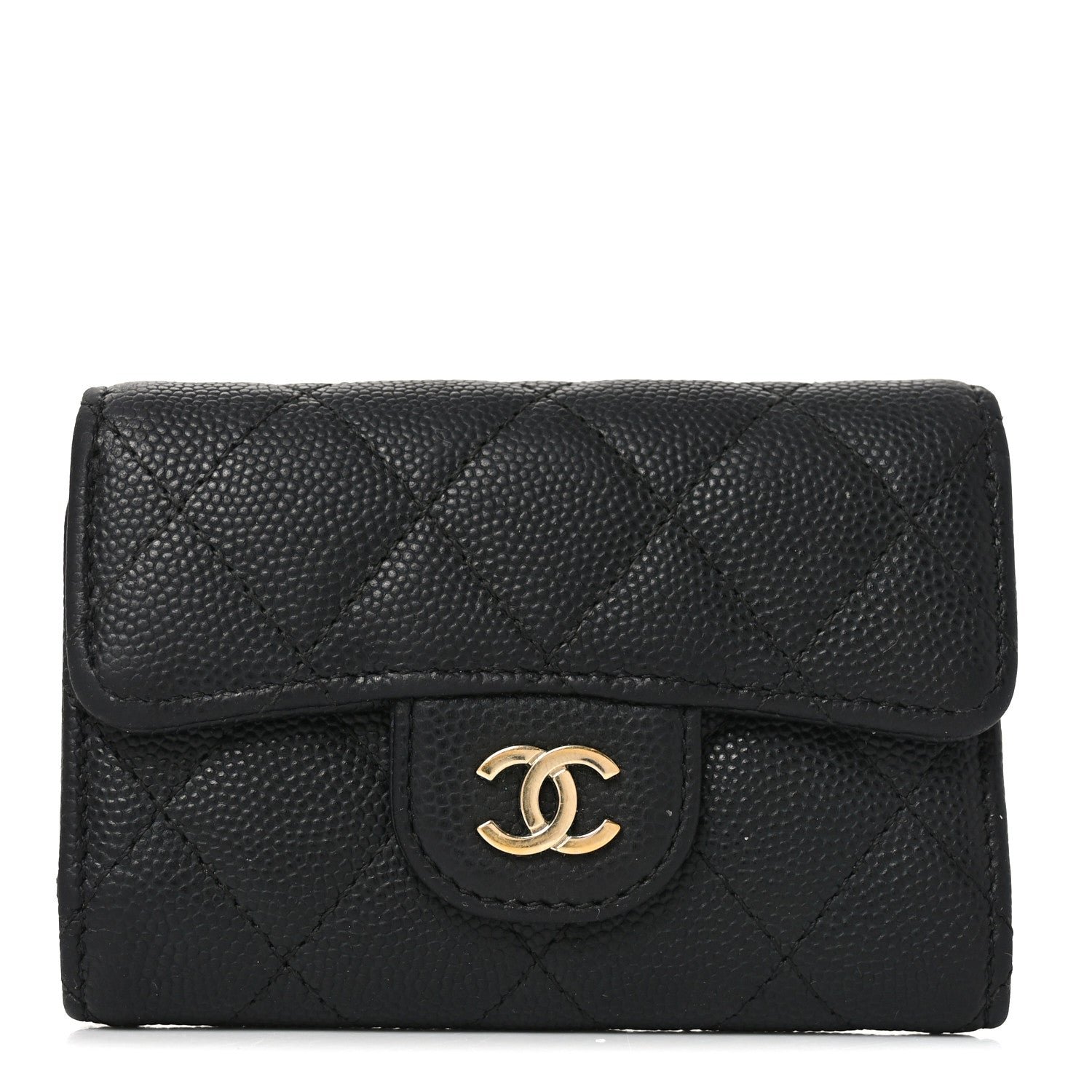 Chanel Caviar Quilted Classic 4 Key Holder Wallet Black