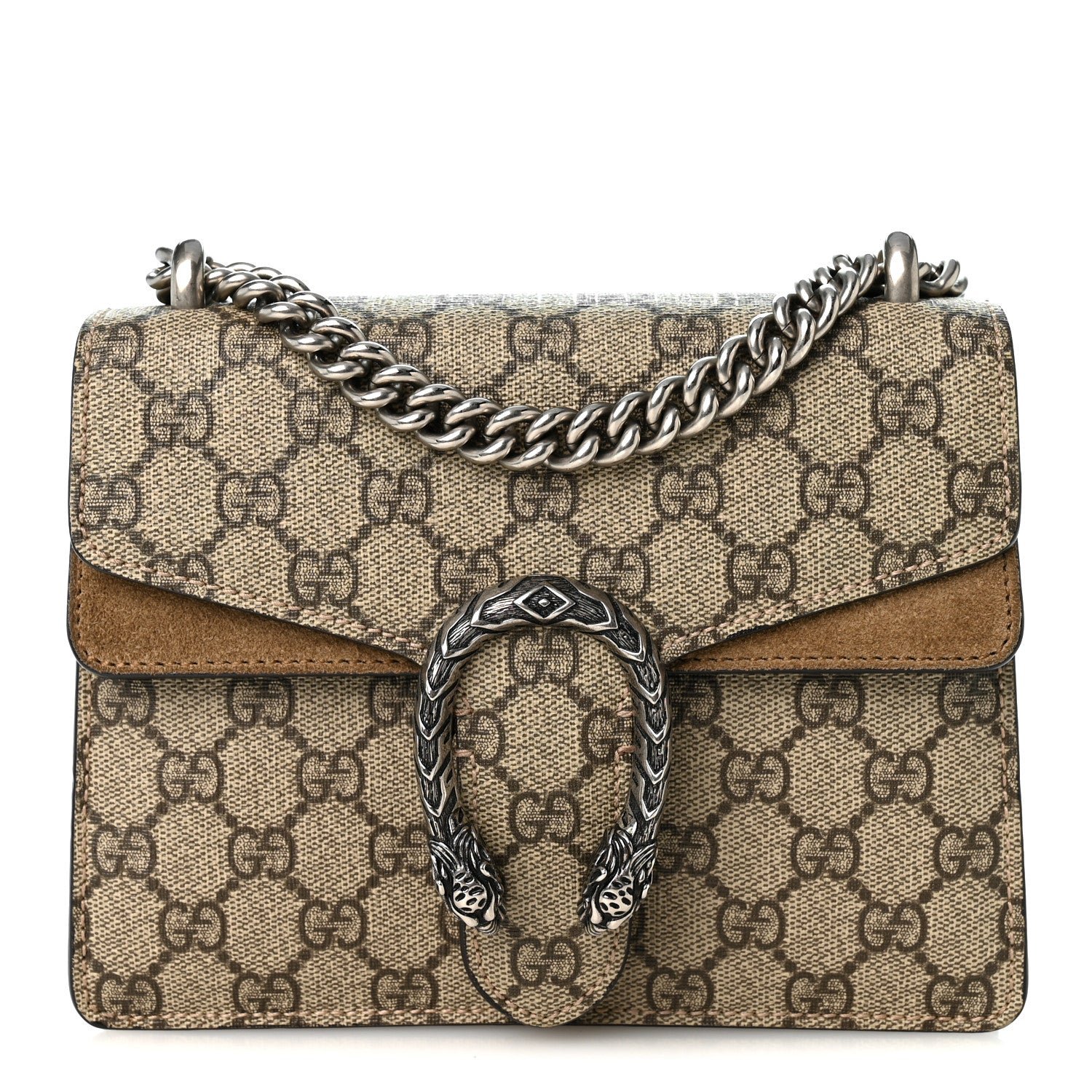 Gucci GG Supreme Monogram Mini Dionysus Shoulder Bag Taupe