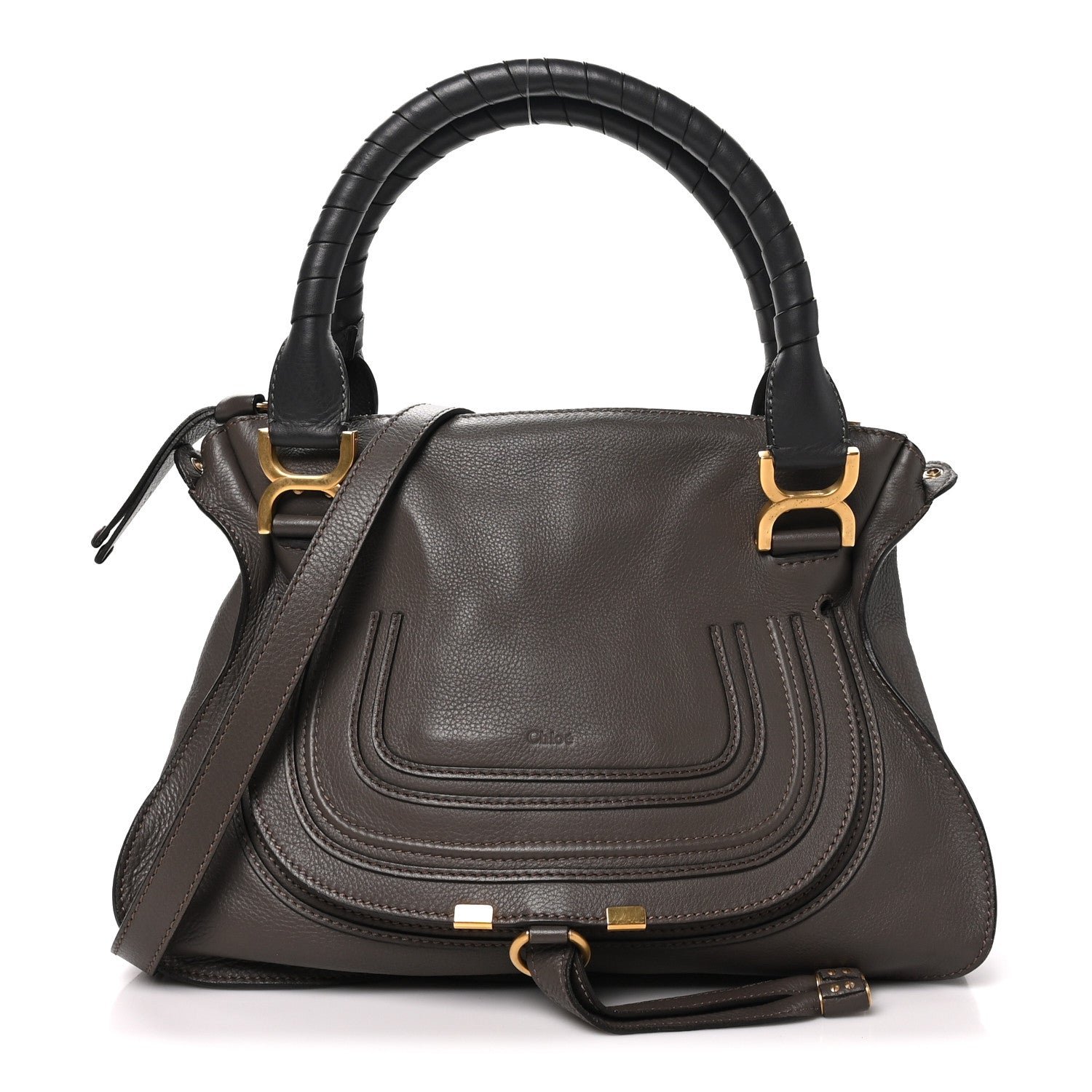 Chloe Calfskin Medium Marcie Satchel Anchor Grey