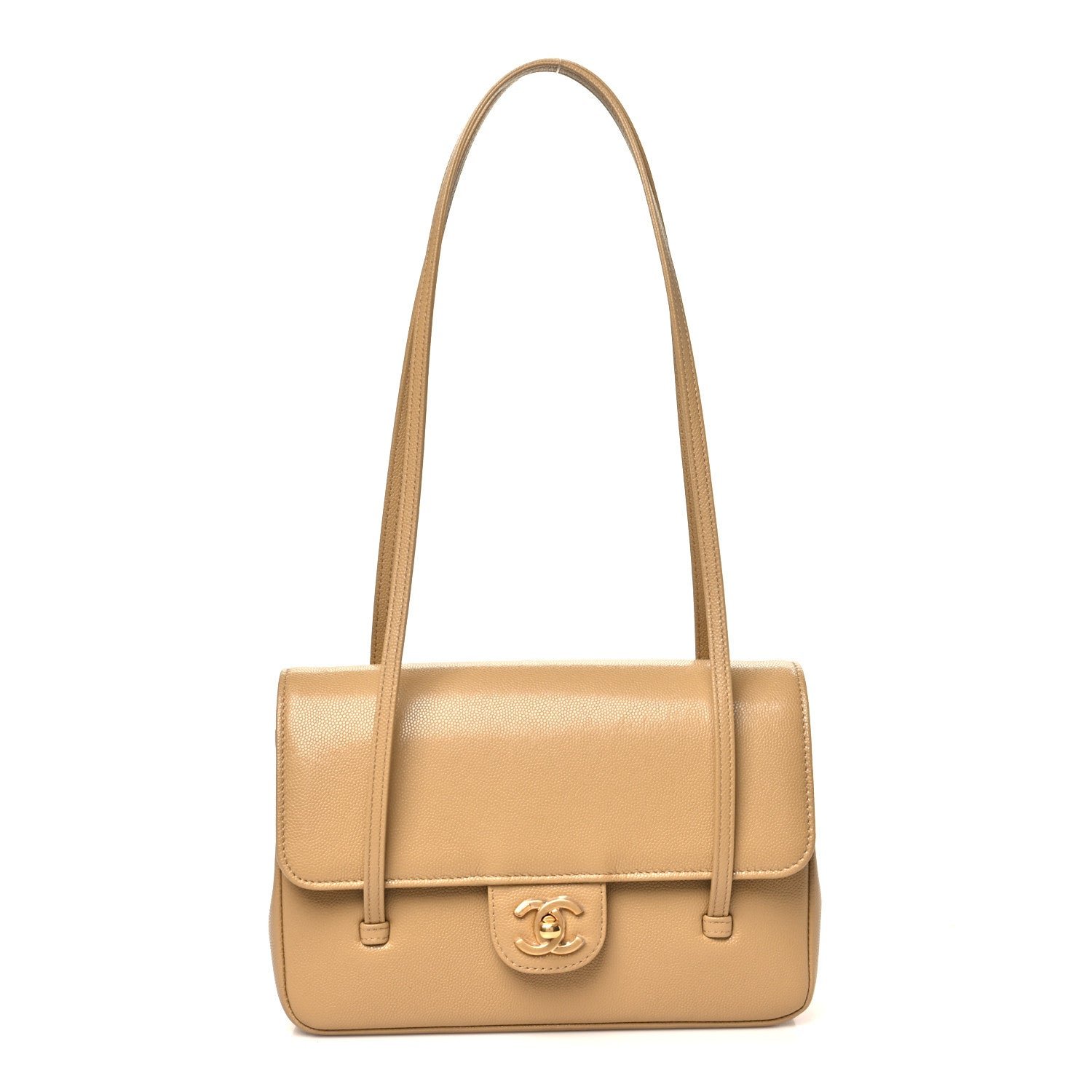 Chanel Shiny Caviar Preppy Coco Small Flap Beige