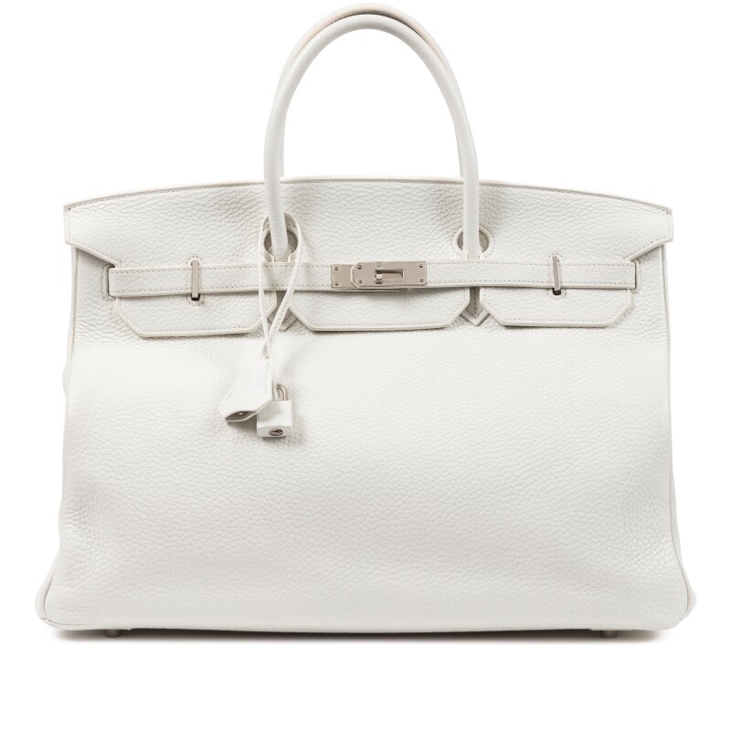 Blanc Clémence Birkin 40 Palladium Hardware, 2009