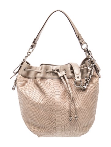 Coach Embossed Leather Shoulder Bag