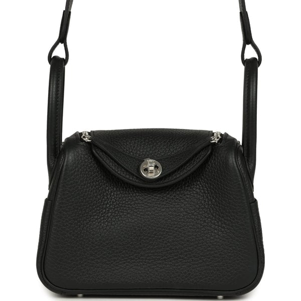 Hermes Hermes Mini Lindy II Black Clemence Palladium Hardware