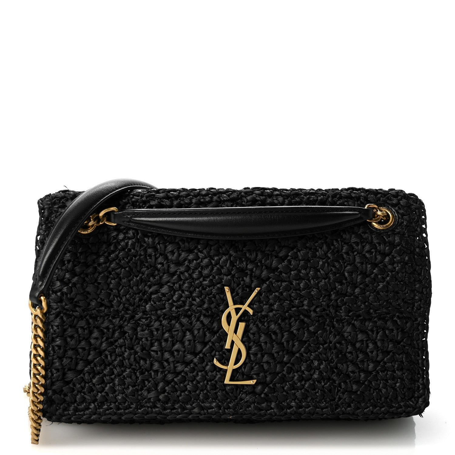 Saint Laurent Raffia Monogram Medium Jamie Black