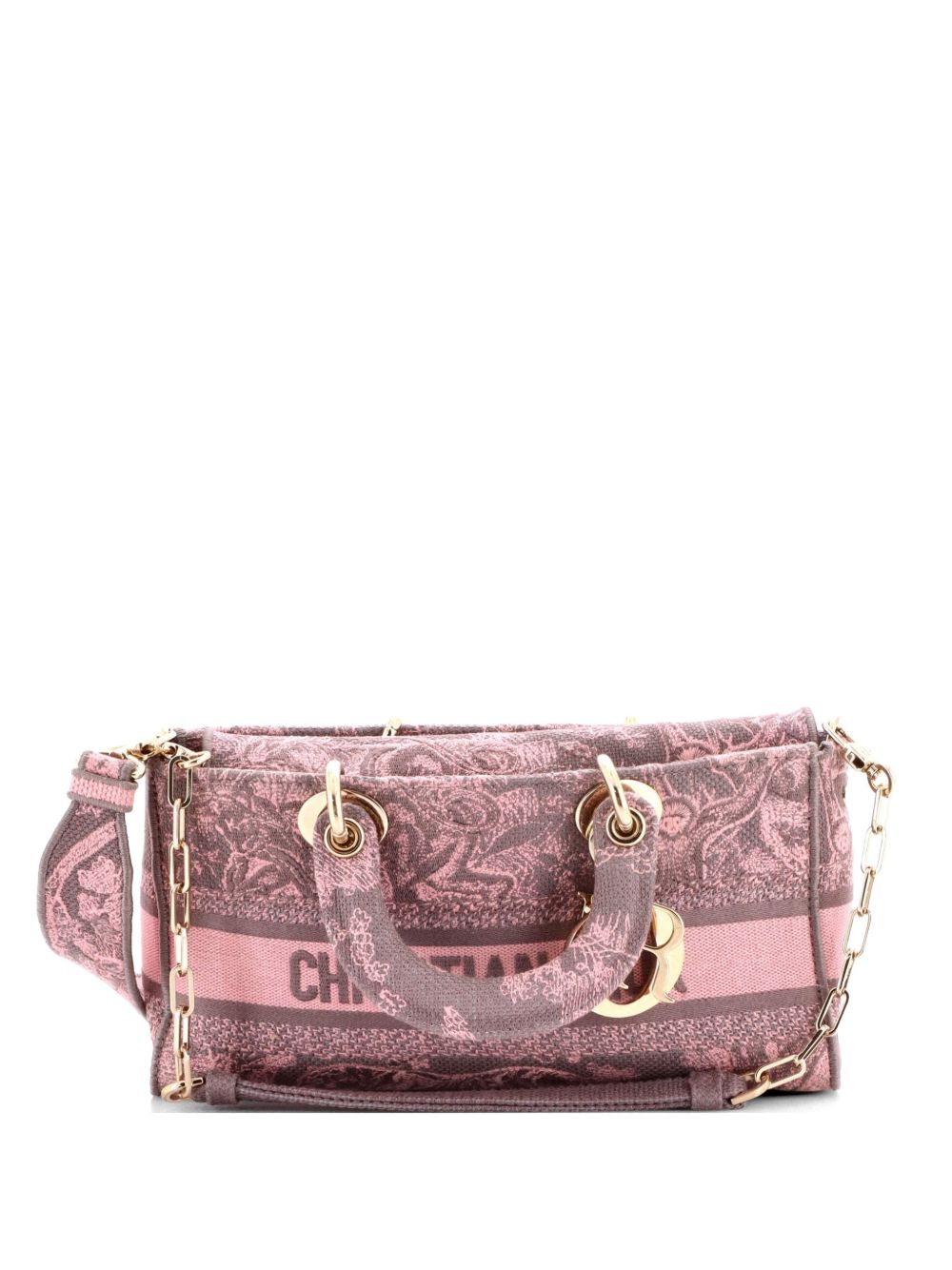 Lady D-Joy Bag Embroidered Canvas Medium satchel