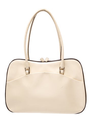 Enameled Metal Triangle leather bowling bag