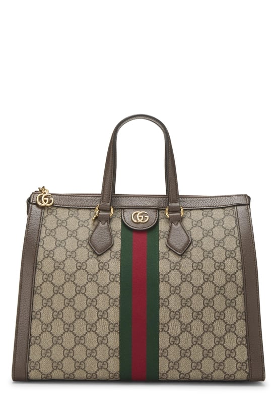 Brown GG Supreme Canvas Ophidia Tote Medium