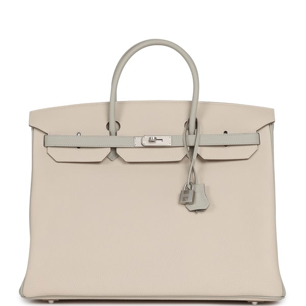 Hermes Hermes Special Order (HSS) Birkin 40 Craie, Gris Perle Togo Brushed Palladium Hardware