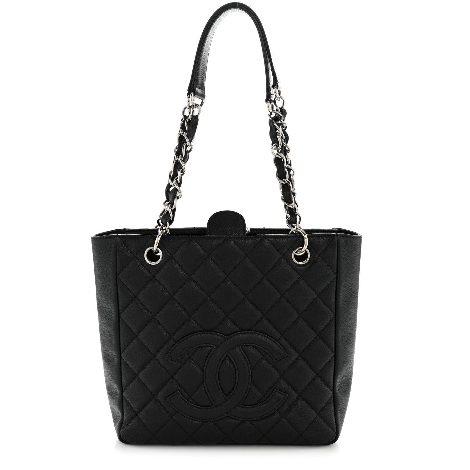 Chanel Caviar Quilted Petit Shopping Tote PST Black