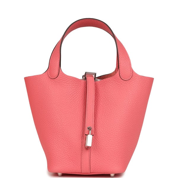 Hermes Hermes Picotin Lock 18 Rose Azalee Clemence Palladium Hardware