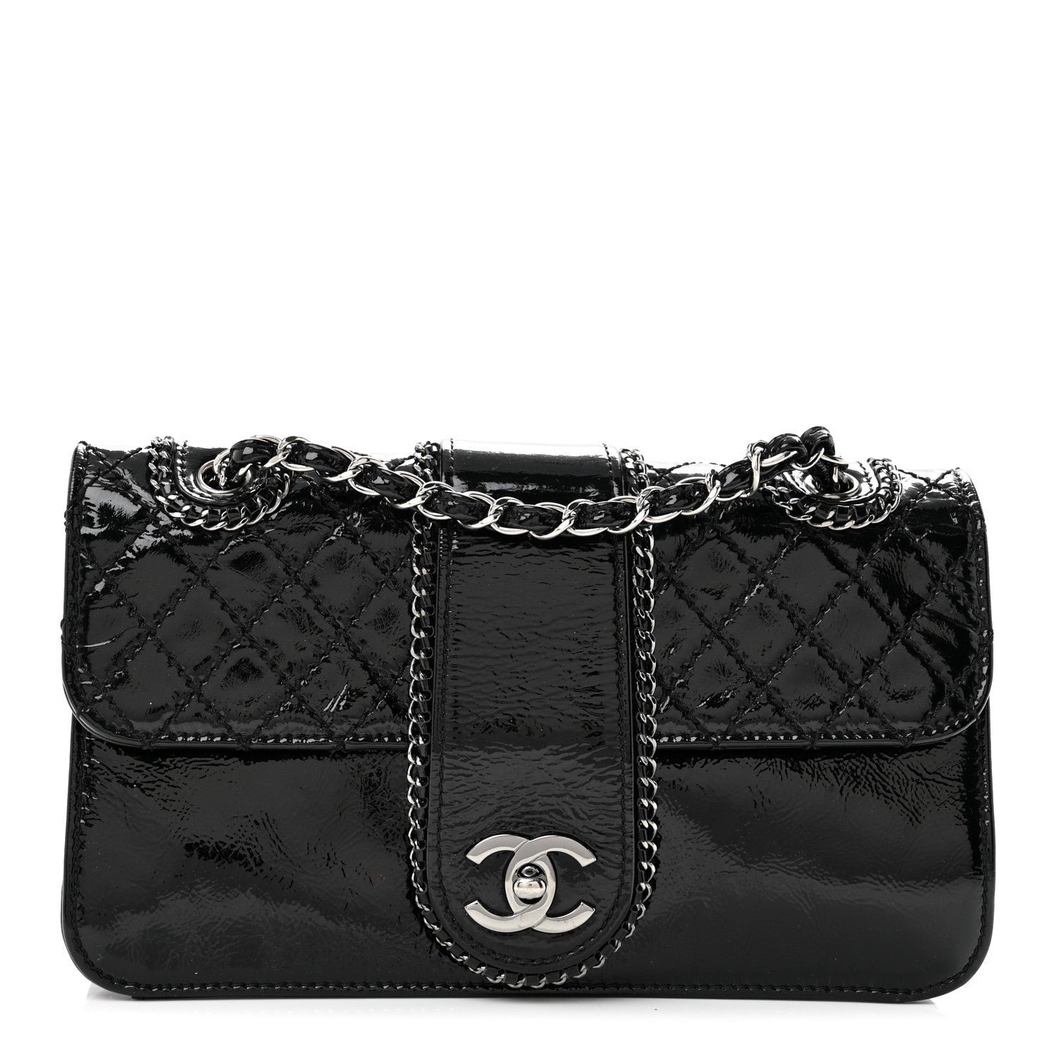 Chanel Patent Medium Madison Flap Black