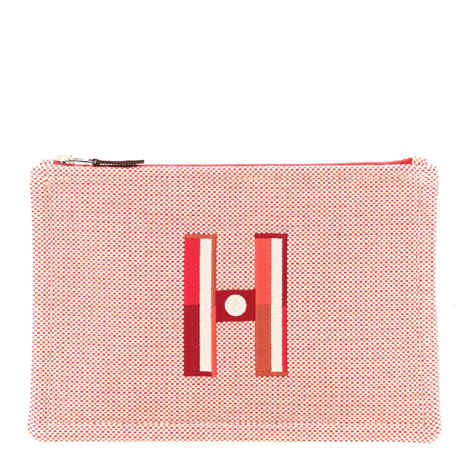 Hermes Toile Small Faubourg Corner Case Orange Framboise