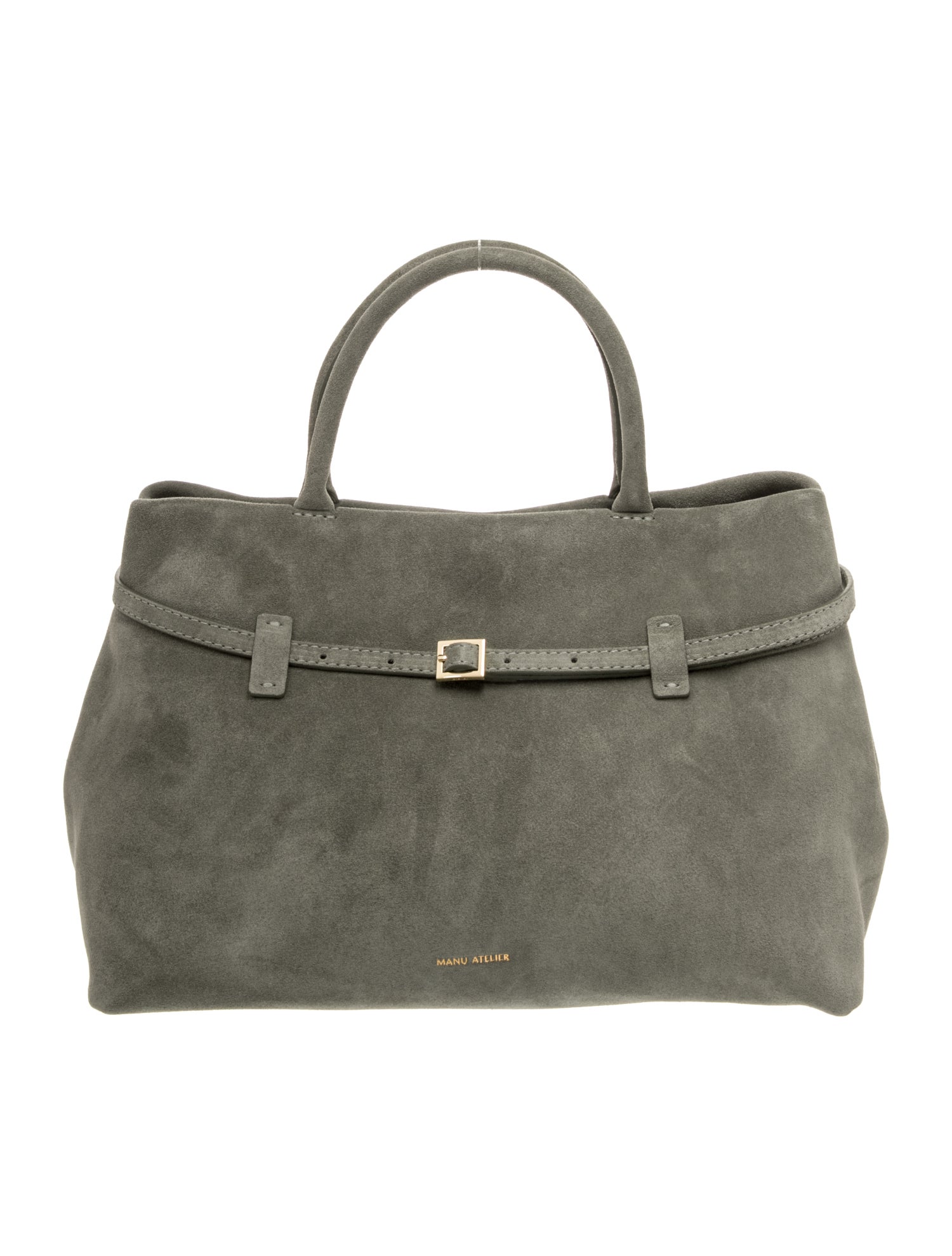 Manu Atelier Suede Top Handle Bag
