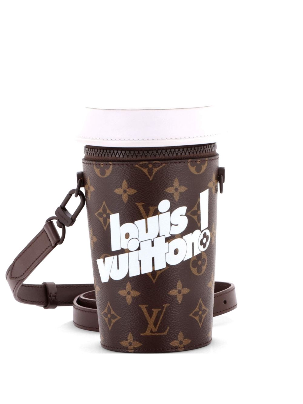 Coffee Cup Convertible Pouch Everyday Signature Vintage Monogram Canvas crossbody bag