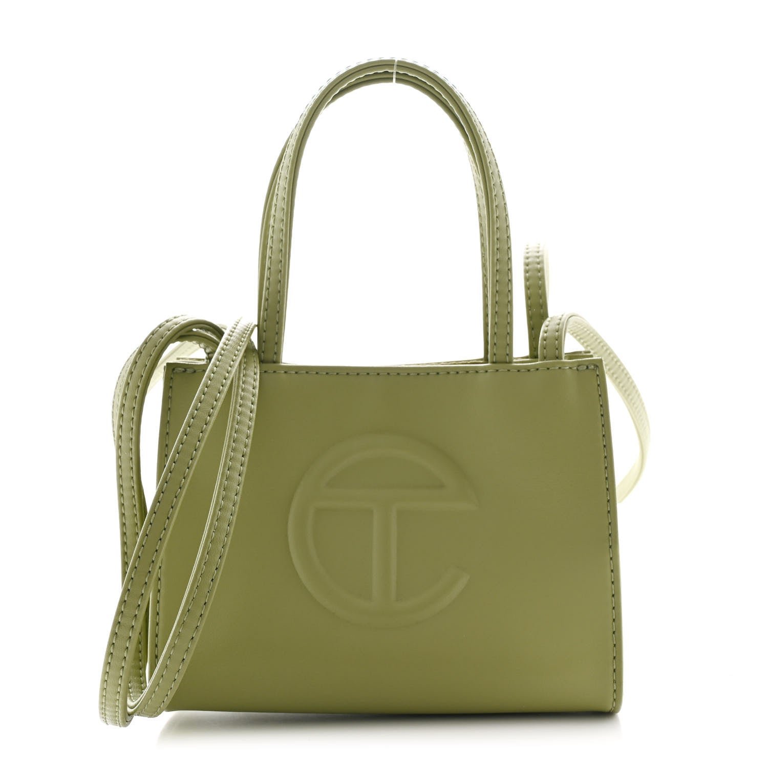 Telfar Vegan Leather Small Shopping Bag Drab