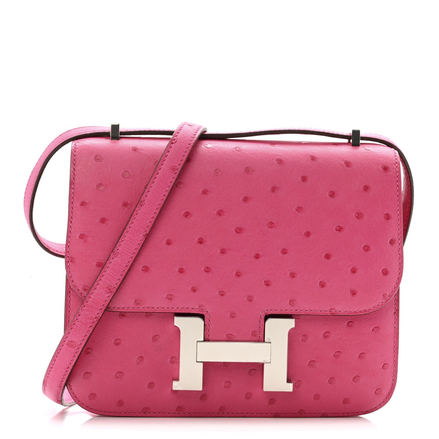 Hermes Ostrich Constance 18 Rose Tyrien