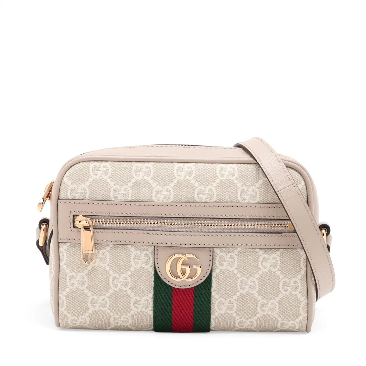 Gucci GG Supreme Ophidia 816359 PVC & leather Shoulder bag Beige