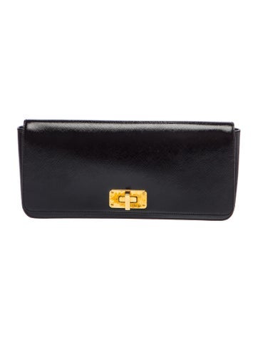 Enameled Metal Triangle Clutch Small