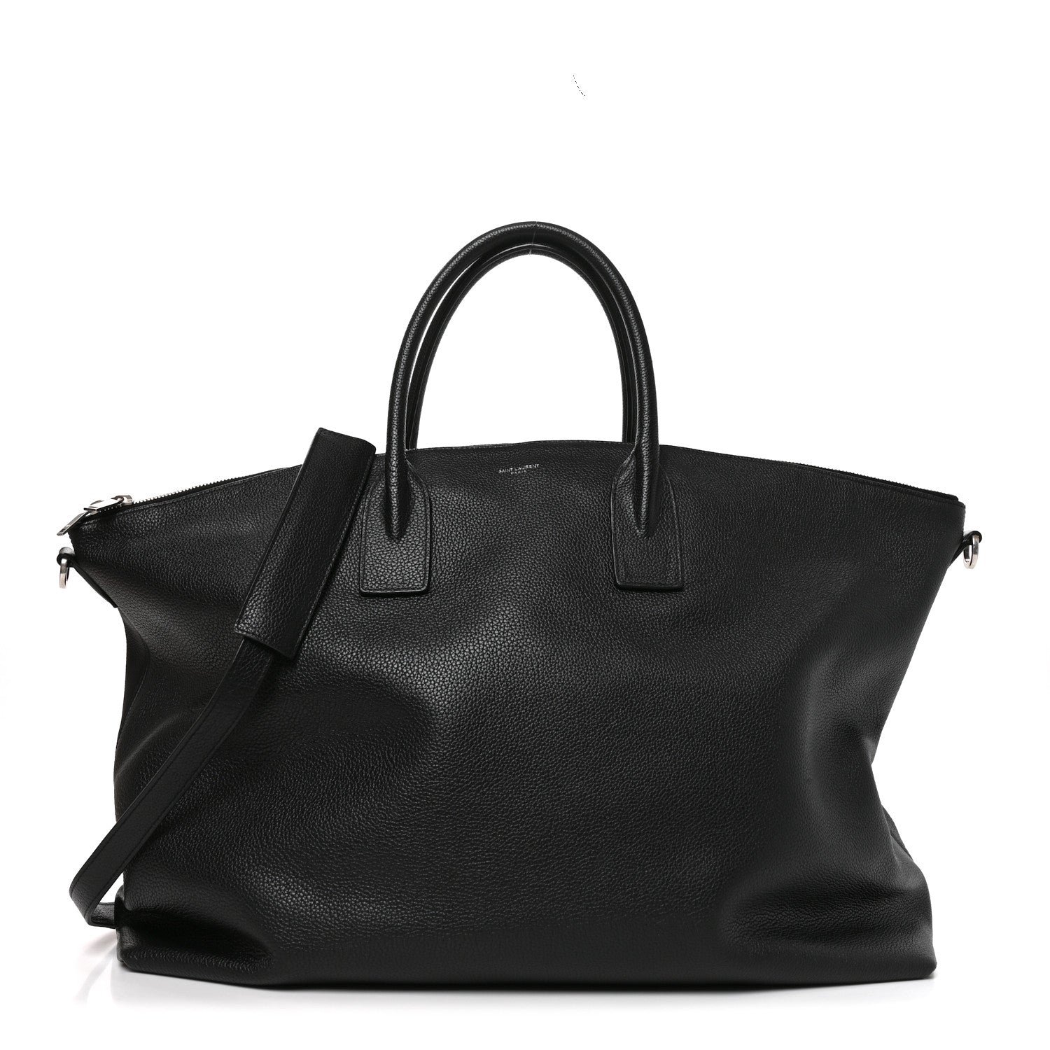 Saint Laurent Grained Calfskin Giant Bowling Bag Black