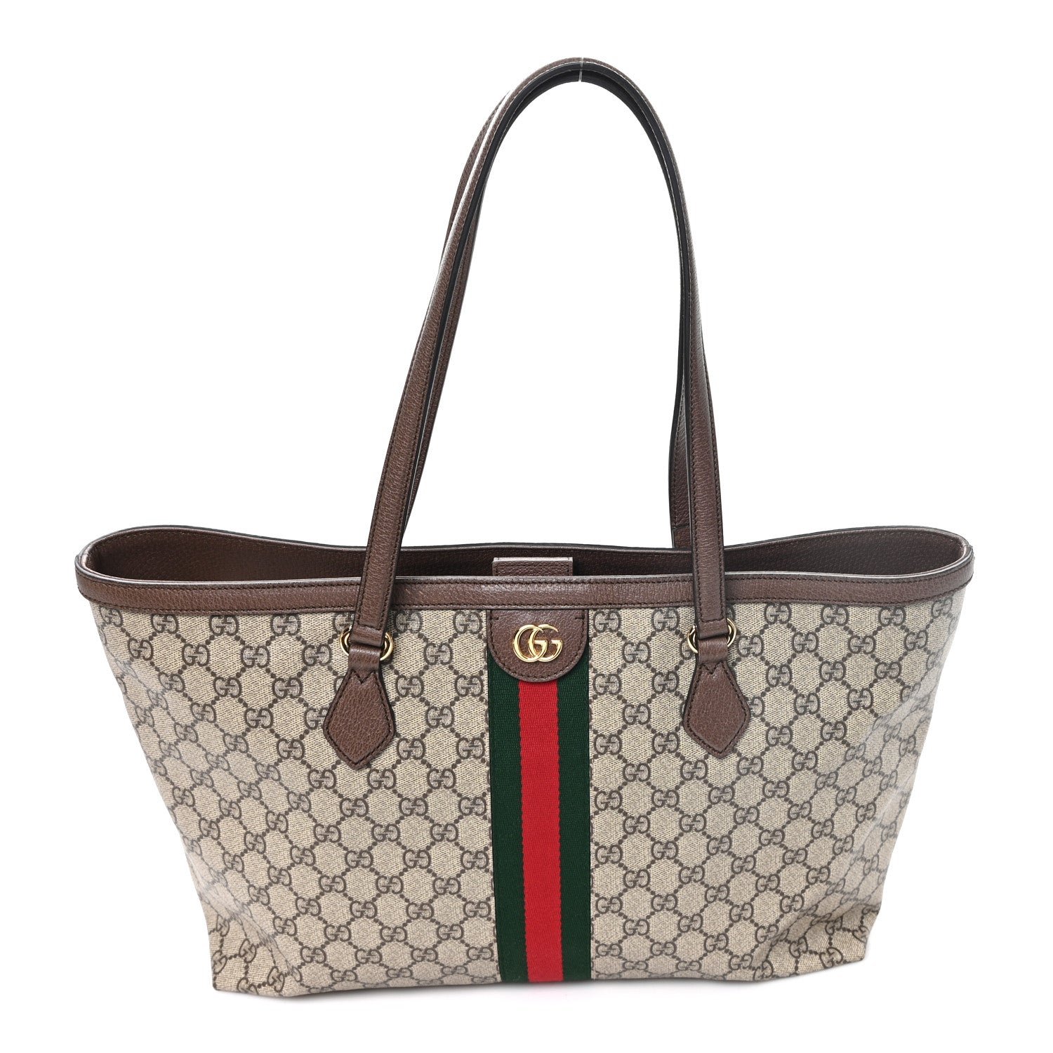 Gucci GG Supreme Monogram Medium Ophidia Shopping Tote Brown