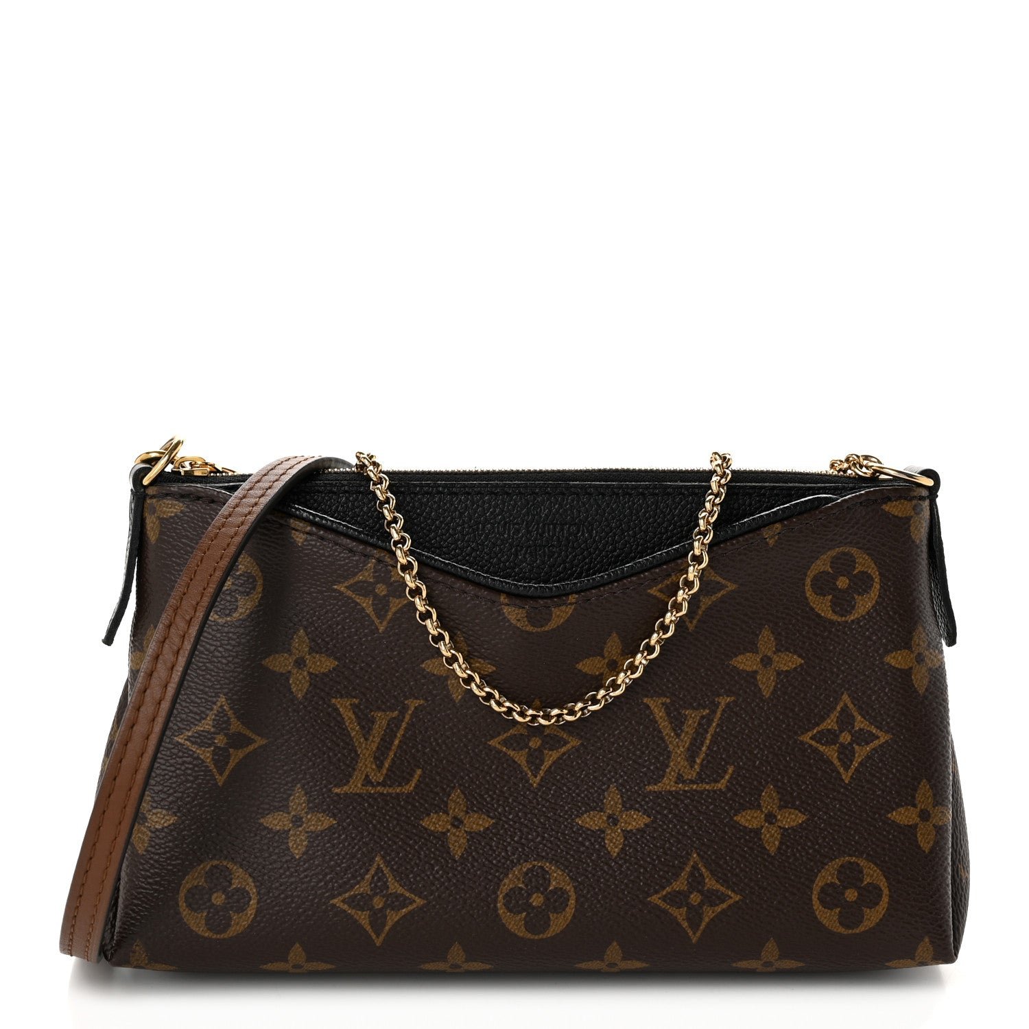 Louis Vuitton Monogram Pallas Clutch Black