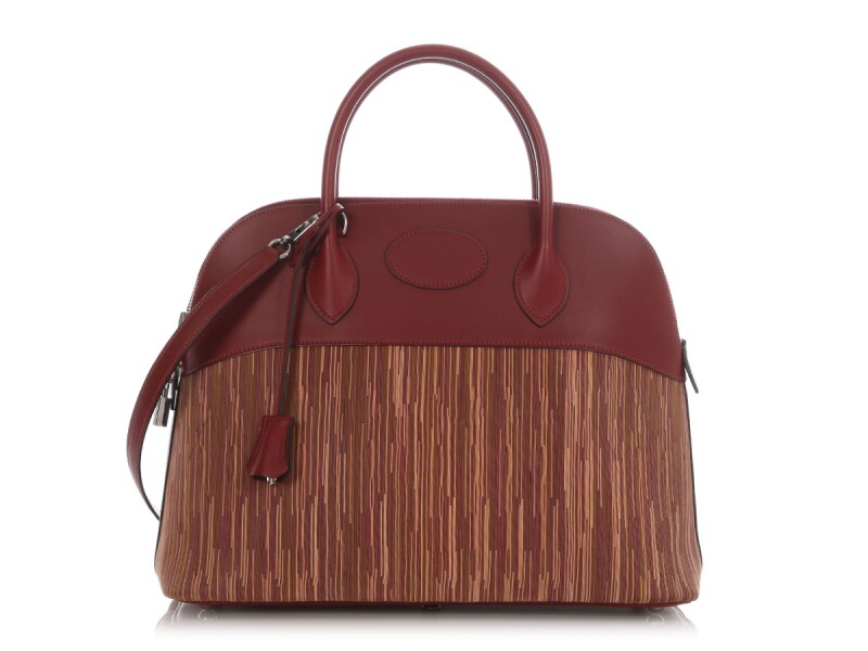 Hermes Rouge H Vibrato Box Calf Bolide 35 Palladium Hardware, 2002