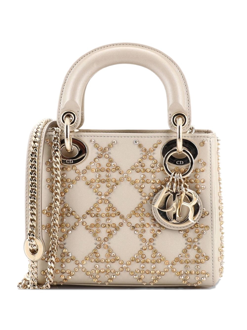 Lady Dior Chain Bag Crystal Embellished Cannage Quilt Leather Mini satchel