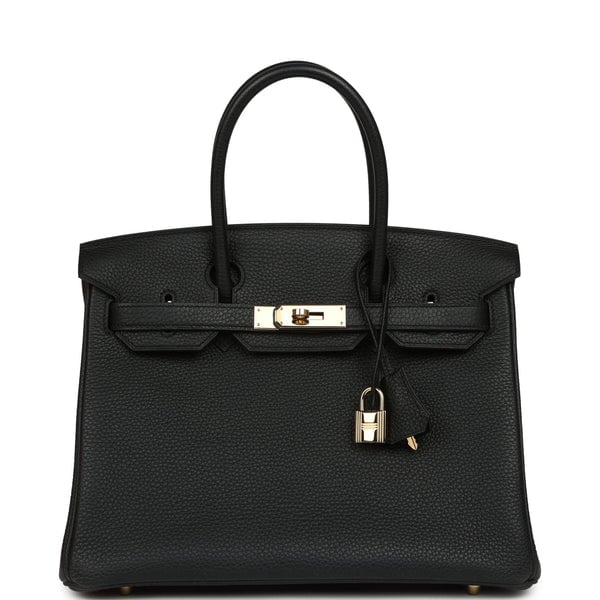 Pre-owned Hermes Birkin 30 Black Togo Permabrass Hardware