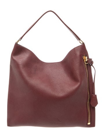 Signature Pebbled Calfskin Alix Padlock Zip Hobo Bag Large